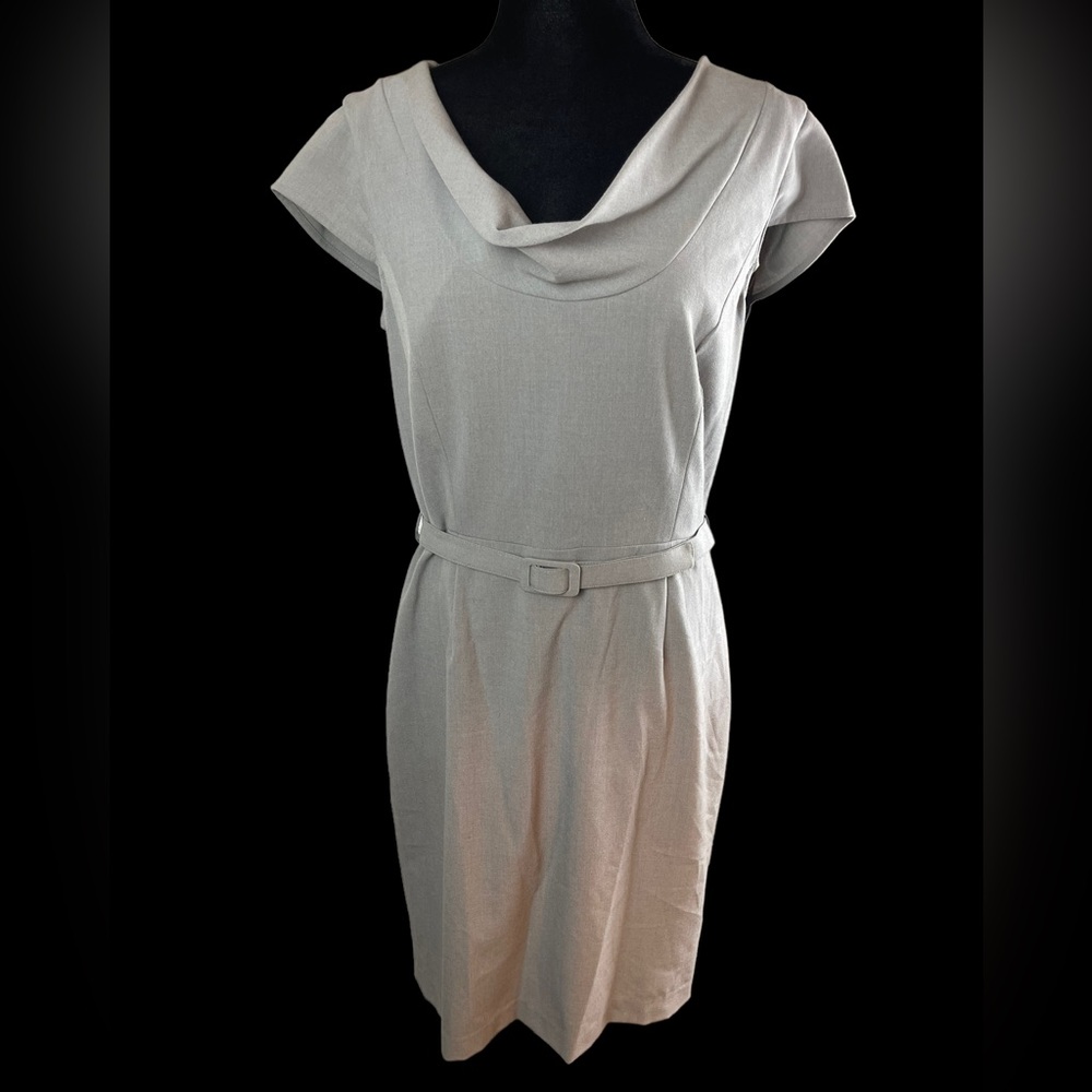 Calvin Klein Light Grey Cowl Neck Midi Dress